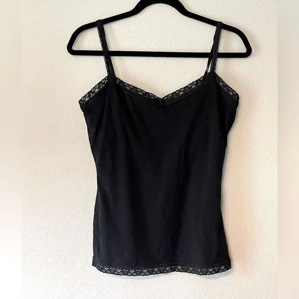 The Limited, Black, Lace-Detail Tank. Size Medium.